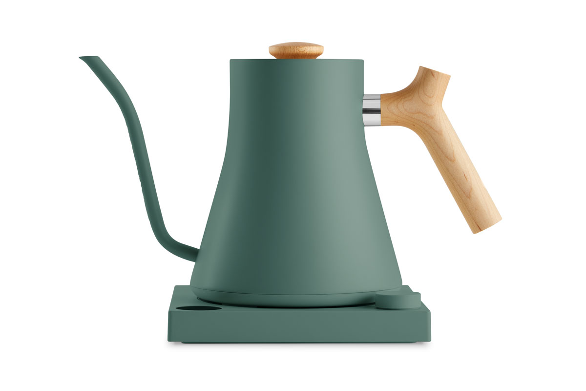 FELLOW STAGG EKG ELECTRIC POURING KETTLE SMOKE GREEN WITH MAPLE HANDLE